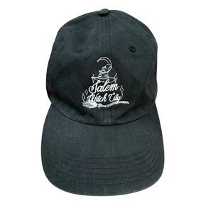 Salem Witch City black baseball cap with white embroidery 100% cotton NWOT